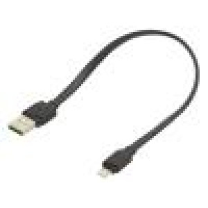 Kabel USB 2.0 vidlice Apple Lightning,USB A vidlice 0,25m