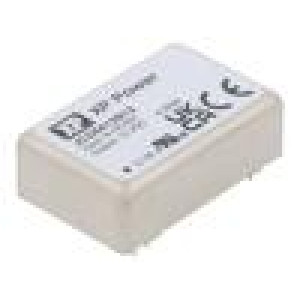 JCD0412S12 Měnič: DC/DC 4W Uvst: 9÷18V 12VDC Ivýst: 333mA 18g Účinnost: 82%