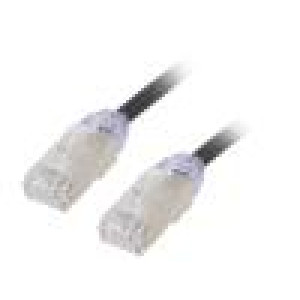 Patch cord F/UTP,TX6A-28™ 6a drát Cu LSZH černá 0,5m 28AWG