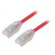 Patch cord F/UTP,TX6A-28™ 6a drát Cu LSZH červená 0,5m 28AWG