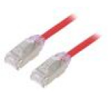 Patch cord F/UTP,TX6A-28™ 6a drát Cu LSZH červená 0,5m 28AWG