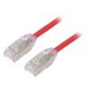 Patch cord F/UTP,TX6A-28™ 6a drát Cu LSZH červená 0,5m 28AWG