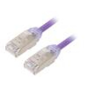 Patch cord F/UTP,TX6A-28™ 6a drát Cu LSZH fialová 0,5m 28AWG