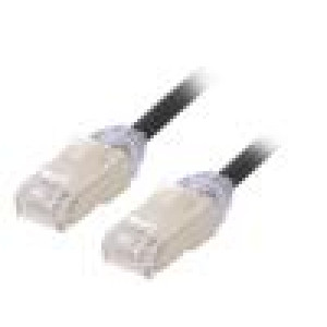 Patch cord F/UTP,TX6A-28™ 6a drát Cu LSZH černá 1m 28AWG