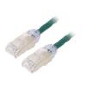 Patch cord F/UTP,TX6A-28™ 6a drát Cu LSZH zelená 1m 28AWG