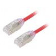 Patch cord F/UTP,TX6A-28™ 6a drát Cu LSZH červená 1m 28AWG