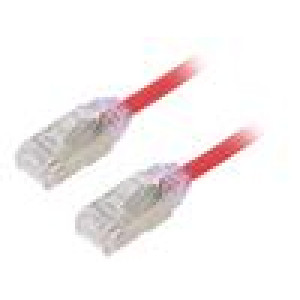 Patch cord F/UTP,TX6A-28™ 6a drát Cu LSZH červená 1m 28AWG