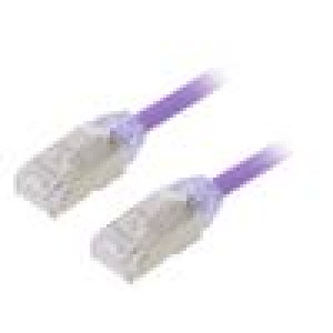 Patch cord F/UTP,TX6A-28™ 6a drát Cu LSZH fialová 1m 28AWG