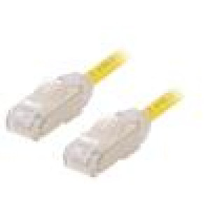 Patch cord F/UTP,TX6A-28™ 6a drát Cu LSZH žlutá 1m 28AWG