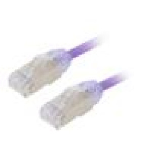 Patch cord F/UTP,TX6A-28™ 6a drát Cu LSZH fialová 2m 28AWG