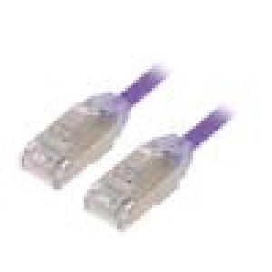 Patch cord F/UTP,TX6A-28™ 6a drát Cu LSZH fialová 5m 28AWG