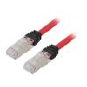 Patch cord S/FTP,TX6A™ 10Gig 6a lanko Cu LSZH červená 2m