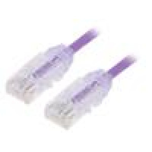 Patch cord TX6-28™,U/UTP 6 lanko Cu LSZH fialová 0,5m 28AWG