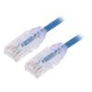 Patch cord TX6-28™,U/UTP 6 lanko Cu LSZH modrá 1m 28AWG