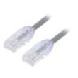 Patch cord TX6A-28™,U/UTP 6a drát Cu LSZH šedá 0,5m 28AWG