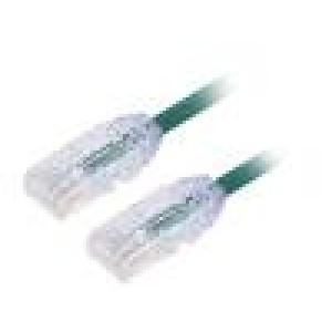 Patch cord TX6A-28™,U/UTP 6a drát Cu LSZH zelená 1m 28AWG