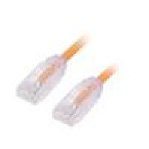 Patch cord TX6A-28™,U/UTP 6a drát Cu LSZH oranžová 1m 28AWG