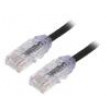 Patch cord TX6A-28™,U/UTP 6a drát Cu LSZH černá 3m 28AWG