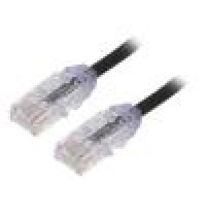 Patch cord TX6A-28™,U/UTP 6a drát Cu LSZH černá 3m 28AWG