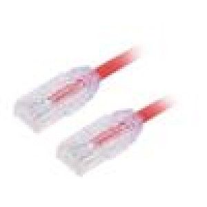 Patch cord TX6A-28™,U/UTP 6a drát Cu LSZH červená 3m 28AWG