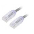 Patch cord TX6A-28™,U/UTP 6a drát Cu LSZH šedá 5m 28AWG