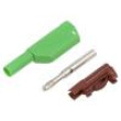 Zástrčka banánek 4mm 32A 1kVDC zelená izolované niklovaný