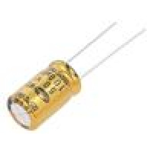 Kondenzátor: elektrolytický THT 100uF 50VDC Ø10x16mm ±20%