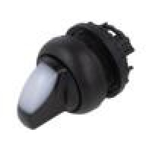 Přepínač: otočný Stab.pol: 2 22mm bílá Podsv: M22-FLED,M22-LED