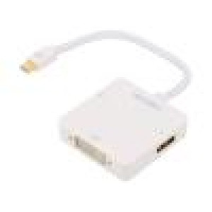 Adaptér DisplayPort 1.2,DVI 1.0,HDCP 1.3 Barva: bilá