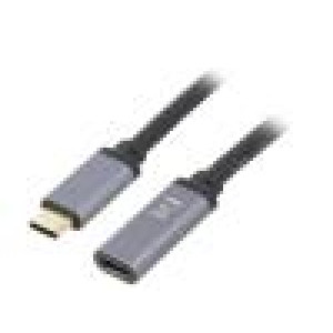 Kabel USB 3.2 USB C zásuvka,USB C vidlice 0,5m černá