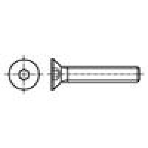 Šroub M2,5x6 Hlava: kuželová imbus HEX 1,5mm DIN: 7991