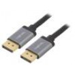 Kabel DisplayPort 1.2,HDCP 1.3 1m černá Mat.těl: hliník