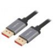 Kabel DisplayPort 1.4,HDCP 2.2 2m černá Mat.těl: hliník