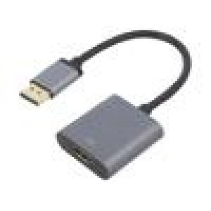 Adaptér DisplayPort 1.2,HDCP 1.3,HDMI 2.0 0,15m Barva: šedá