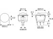 Kolébkový spínač kulatý 1x spín. ON-OFF zelený doutnavka