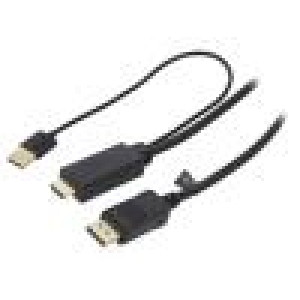 Kabel DisplayPort 1.2,HDMI 1.4 2m černá