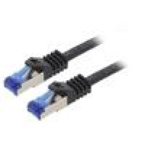 Patch cord S/FTP 6a lanko Cu LSZH černá 0,25m 26AWG -20÷75°C