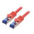 Patch cord S/FTP 6a lanko Cu LSZH červená 0,25m 26AWG