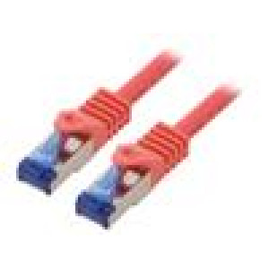 Patch cord S/FTP 6a lanko Cu LSZH červená 0,25m 26AWG