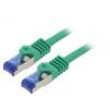 Patch cord S/FTP 6a lanko Cu LSZH zelená 0,25m 26AWG