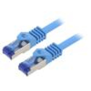 Patch cord S/FTP 6a lanko Cu LSZH modrá 0,25m 26AWG -20÷75°C