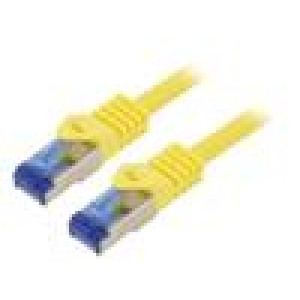 Patch cord S/FTP 6a lanko Cu LSZH žlutá 0,25m 26AWG -20÷75°C