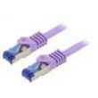 Patch cord S/FTP 6a lanko Cu LSZH fialová 0,25m 26AWG