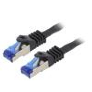 Patch cord S/FTP 6a lanko Cu LSZH černá 0,5m 26AWG -20÷75°C