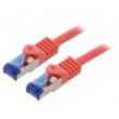 Patch cord S/FTP 6a lanko Cu LSZH červená 0,5m 26AWG