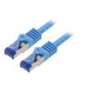 Patch cord S/FTP 6a lanko Cu LSZH modrá 0,5m 26AWG -20÷75°C