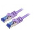 Patch cord S/FTP 6a lanko Cu LSZH fialová 0,5m 26AWG