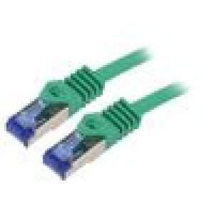 Patch cord S/FTP 6a lanko Cu LSZH zelená 1m 26AWG -20÷75°C