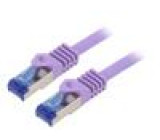 Patch cord S/FTP 6a lanko Cu LSZH fialová 1m 26AWG -20÷75°C