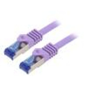 Patch cord S/FTP 6a lanko Cu LSZH fialová 1m 26AWG -20÷75°C